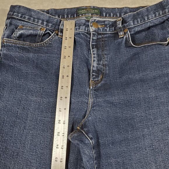 Lauren Ralph Lauren Jeans Womens 14 Blue Denim Flat Front Regular Fit Bootcut - Picture 10 of 11